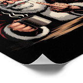 Christmas Santa Middle Finger Sarcastic Xmas Funny Poster (Ecke)