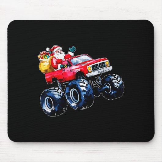 Christmas Santa Monster Truck Xmas Boys Kids Toddl Mousepad (Vorne)