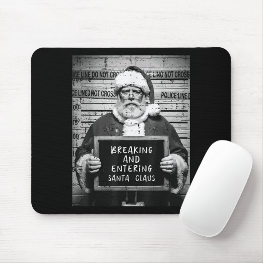 Christmas Santa Mugshot Breaking Entering Xmas Men Mousepad (Mit Mouse)