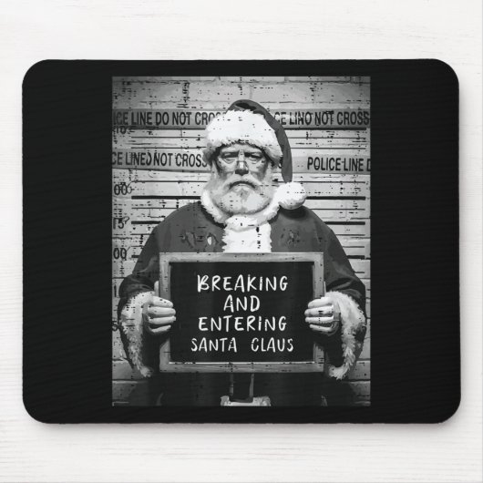 Christmas Santa Mugshot Breaking Entering Xmas Men Mousepad (Vorne)