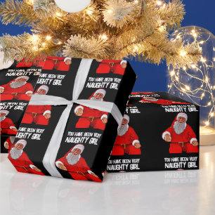 CHRISTMAS SANTA NAUGHTY MÄDCHENREISEPAPIER GESCHENKPAPIER