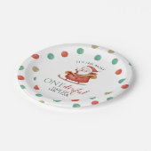 Christmas Santa Onederful First Birthday Paper Pla Pappteller (Schrägansicht)