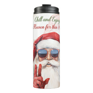 Christmas Santa Peace Sign Tumbler Thermosbecher