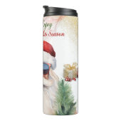 Christmas Santa Peace Sign Tumbler Thermosbecher (Nach rechts gedreht)