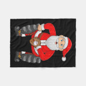 Christmas Santa Playing Baseball Catcher Xmas Srts Fleecedecke (Vorderseite (Horizontal))