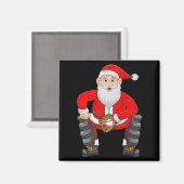 Christmas Santa Playing Baseball Catcher Xmas Srts Magnet (Vorderseite/Rückseite)