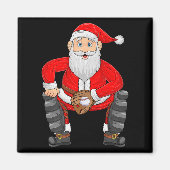 Christmas Santa Playing Baseball Catcher Xmas Srts Magnet (Vorne)