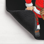 Christmas Santa Playing Baseball Catcher Xmas Srts Mousepad (Ecke)