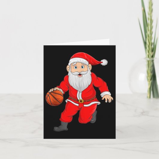 Christmas Santa Playing Basketball Xmas Funny Srts Karte (Vorderseite)