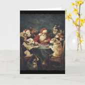 Christmas Santa Playing Cards Dogs Playing Poker  Karte (Gelbe Blume)