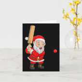 Christmas Santa Playing Cricket Xmas Funny Srts Pl Karte (Gelbe Blume)