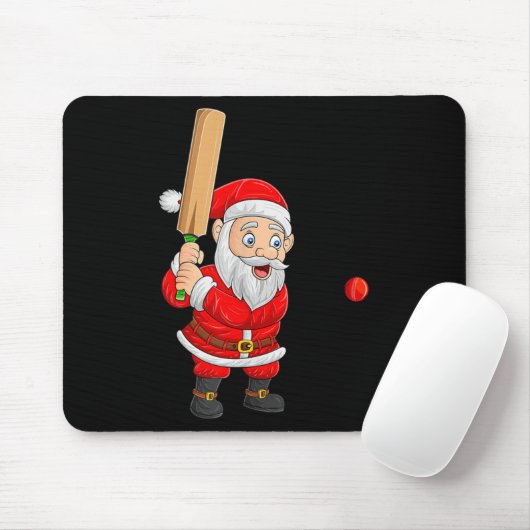 Christmas Santa Playing Cricket Xmas Funny Srts Pl Mousepad (Mit Mouse)