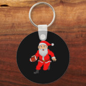 Christmas Santa Playing Football Xmas Funny Srts P Schlüsselanhänger (Vorderseite)