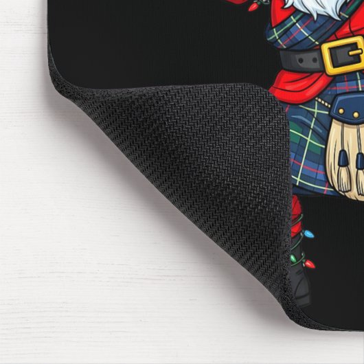 Christmas Santa Playing Scottish Bagpes Funny Holi Mousepad (Ecke)