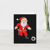 Christmas Santa Playing Soccer Football Xmas Srts Karte (Vorderseite)