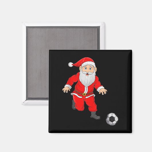 Christmas Santa Playing Soccer Football Xmas Srts Magnet (Vorderseite/Rückseite)