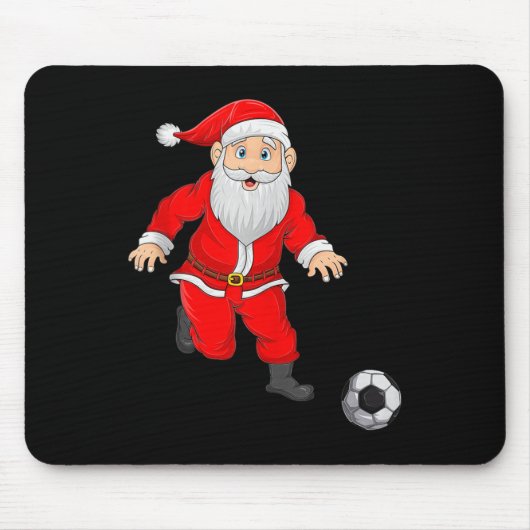 Christmas Santa Playing Soccer Football Xmas Srts Mousepad (Vorne)