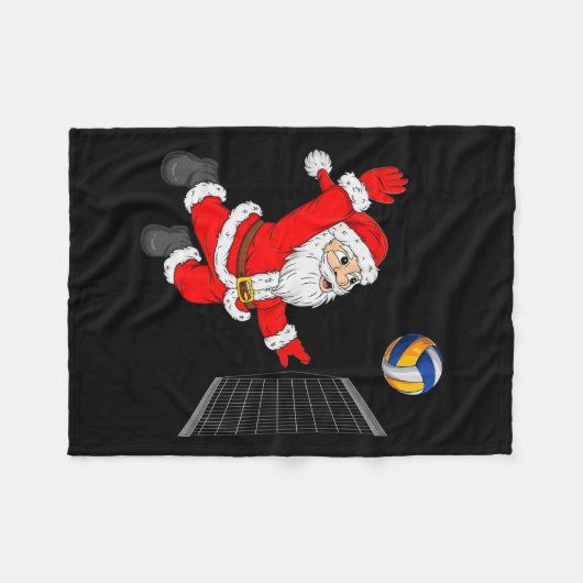 Christmas Santa Playing Volleyball Xmas Funny Srts Fleecedecke (Vorderseite (Horizontal))