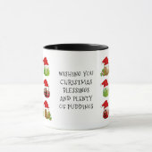 Christmas Santa Puddings Monogram Tasse (Zentrum)
