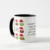 Christmas Santa Puddings Monogram Tasse (Vorderseite Links)