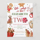 Christmas Santa Reindeer what a fun 2nd Birthday Postkarte (Vorderseite)