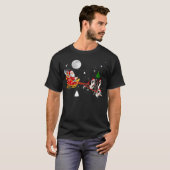 Christmas Santa Riding Border Collie Santa Hat Xma T-Shirt (Vorne ganz)