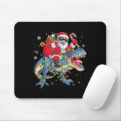Christmas Santa Riding Dinosaur Funny Xmas Lights Mousepad (Mit Mouse)