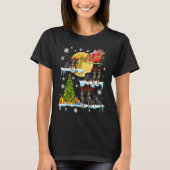 Christmas Santa Riding Miniature Pinscher Tree Lig T-Shirt (Vorderseite)