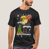 Christmas Santa Riding Miniature Pinscher Tree Lig T-Shirt (Vorderseite)