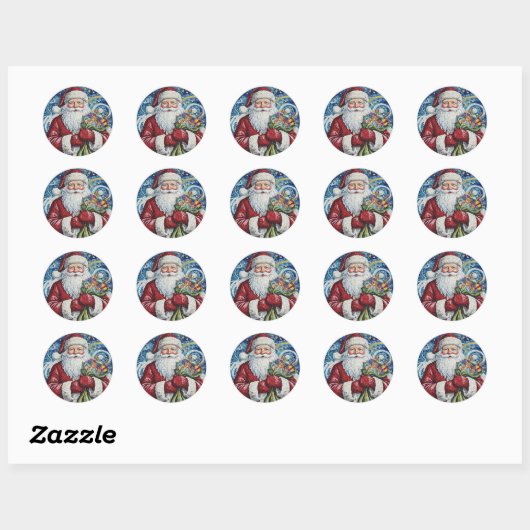 Christmas Santa Roll Stickers (Blatt)