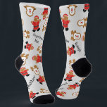 Christmas Santa Rudolph Personalisiert Socken<br><div class="desc">Lach mit diesen grauen Weihnachtsfeiertagen gingerbrot Cookie personalisierbare Socken,  mit Santa Gingerbread Männer und Rudolph gingerbread Cookies mit Platzhaltern für drei verschiedene Namen oder Wörter deiner Wahl. True One Size passt für alle (Größe 5 Weiblich bis Größe 11 männlich),  200 Nadeln Strick Polyester Socken.</div>