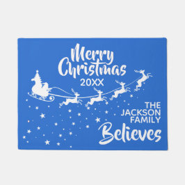 Christmas Santa’s sleigh reindeers holiday Fußmatte