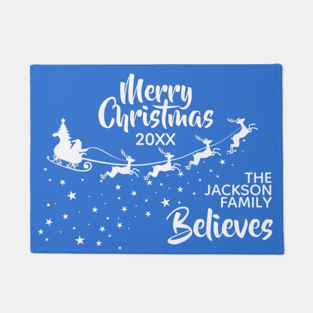 Christmas Santa’s sleigh reindeers holiday Fußmatte (Vorderseite)