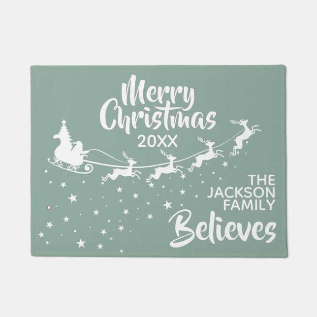 Christmas Santa’s sleigh reindeers holiday Fußmatte (Vorderseite)
