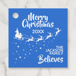 Christmas Santa’s sleigh reindeers holiday Geschenkanhänger