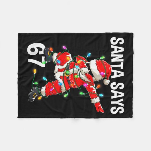 Christmas Santa Says 67 Six Seven Meme Funny Merry Fleecedecke (Vorderseite (Horizontal))