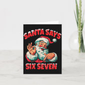Christmas Santa Says 67 Six Seven Meme Funny Merry Karte (Vorderseite)