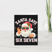 Christmas Santa Says 6 7 Six Seven Gen Z Alpha Mem Karte (Vorderseite)