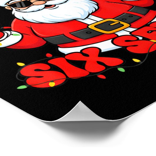 Christmas Santa Says 6 7 Six Seven Meme Number 67 Poster (Ecke)