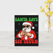 Christmas Santa Says Six Seven Hands Sign Funny 6 Karte (Gelbe Blume)