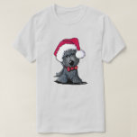 Christmas Santa Scottish Terrier T-Shirt<br><div class="desc">KiniArt Scottish Terrier Hund Weihnachtsdesign von Contemporary PUP Artist,  Kim Niles. © Kim Niles,  KiniArt™ - Alle Rechte vorbehalten.</div>