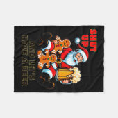Christmas Santa Shut Up And Lets Have A Beer Fleecedecke (Vorderseite (Horizontal))