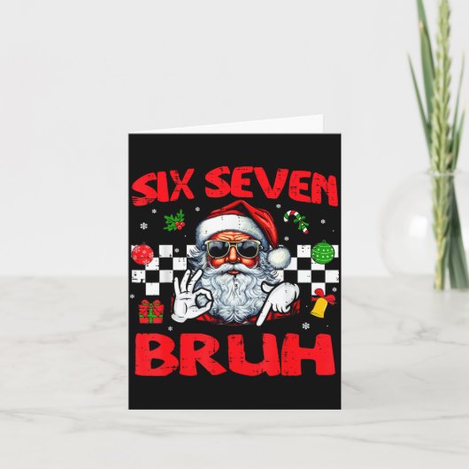 Christmas Santa Six Seven Bruh 67 Meme 6 7 Mens Bo Karte (Vorderseite)