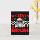 Christmas Santa Six Seven Bruh 67 Meme 6 7 Mens Bo Karte (Gelbe Blume)