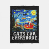 Christmas Santa Sleigh Cats For Everybody Starry N Fleecedecke (Vorderseite)