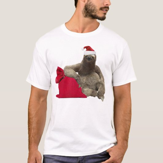 Christmas Santa Sloth T-Shirt (Vorderseite)
