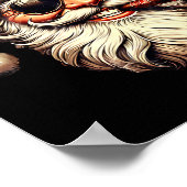 Christmas Santa Smoking Cigar With Sungl Cigar Smo Poster (Ecke)