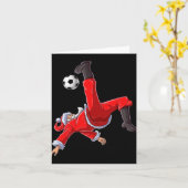 Christmas Santa Soccer Bicycle Kick Xmas Boys Men Karte (Gelbe Blume)