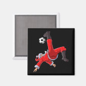 Christmas Santa Soccer Bicycle Kick Xmas Boys Men Magnet (Vorderseite/Rückseite)