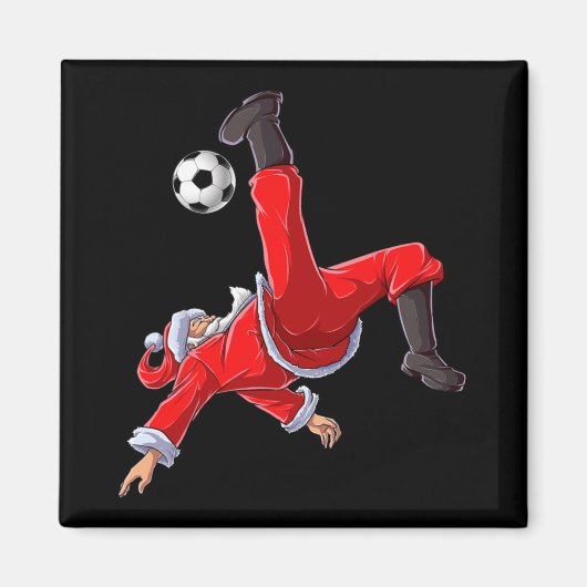 Christmas Santa Soccer Bicycle Kick Xmas Boys Men Magnet (Vorne)